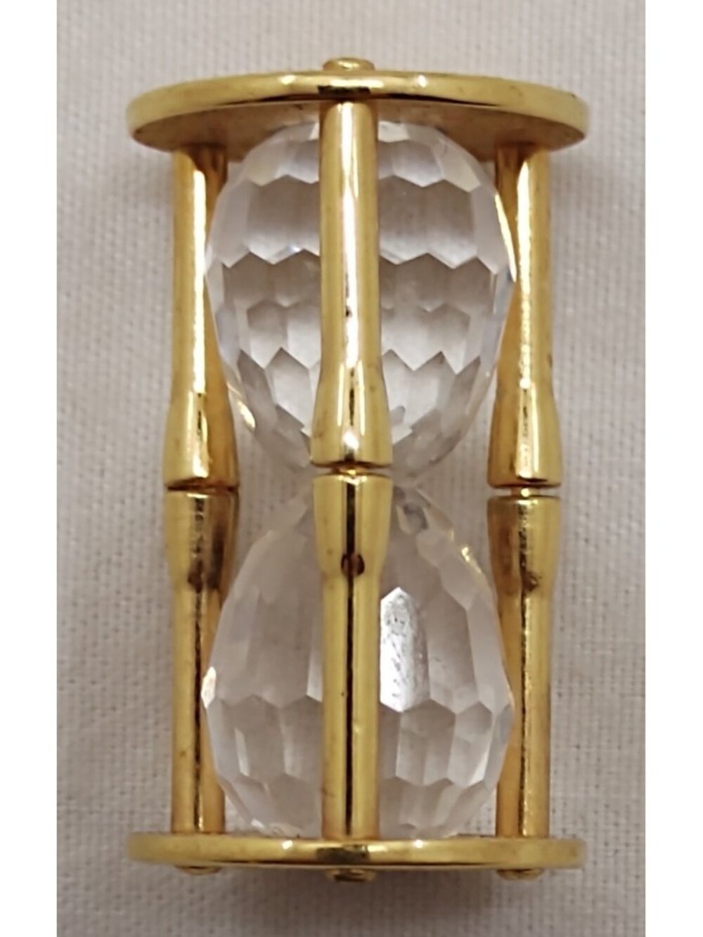 Swarovski Crystal Hourglass Gold Tone Frame Mini Sand Timer Austria